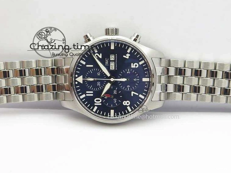 MIROTIME 0519 UrbanChic Pilot Chrono 2016 IW377714 ZF 1:1 Best Edition Blue Dial On SS Bracelet A7750 V 7272